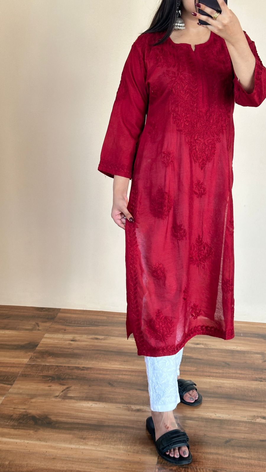 Chanderi Premium Kurti Dyed Set