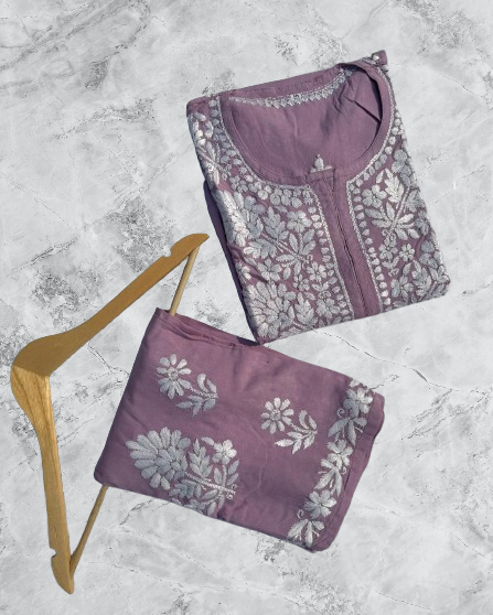 Premium Rayon Chikankari Palazzo Set