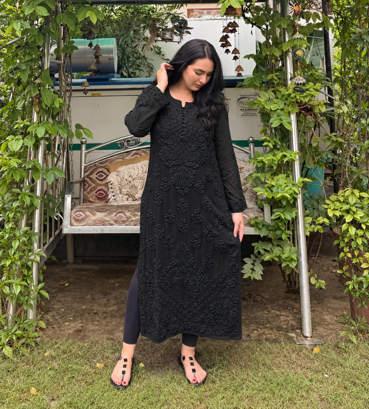 Kurti Plazo Set With Chiffon Dupatta