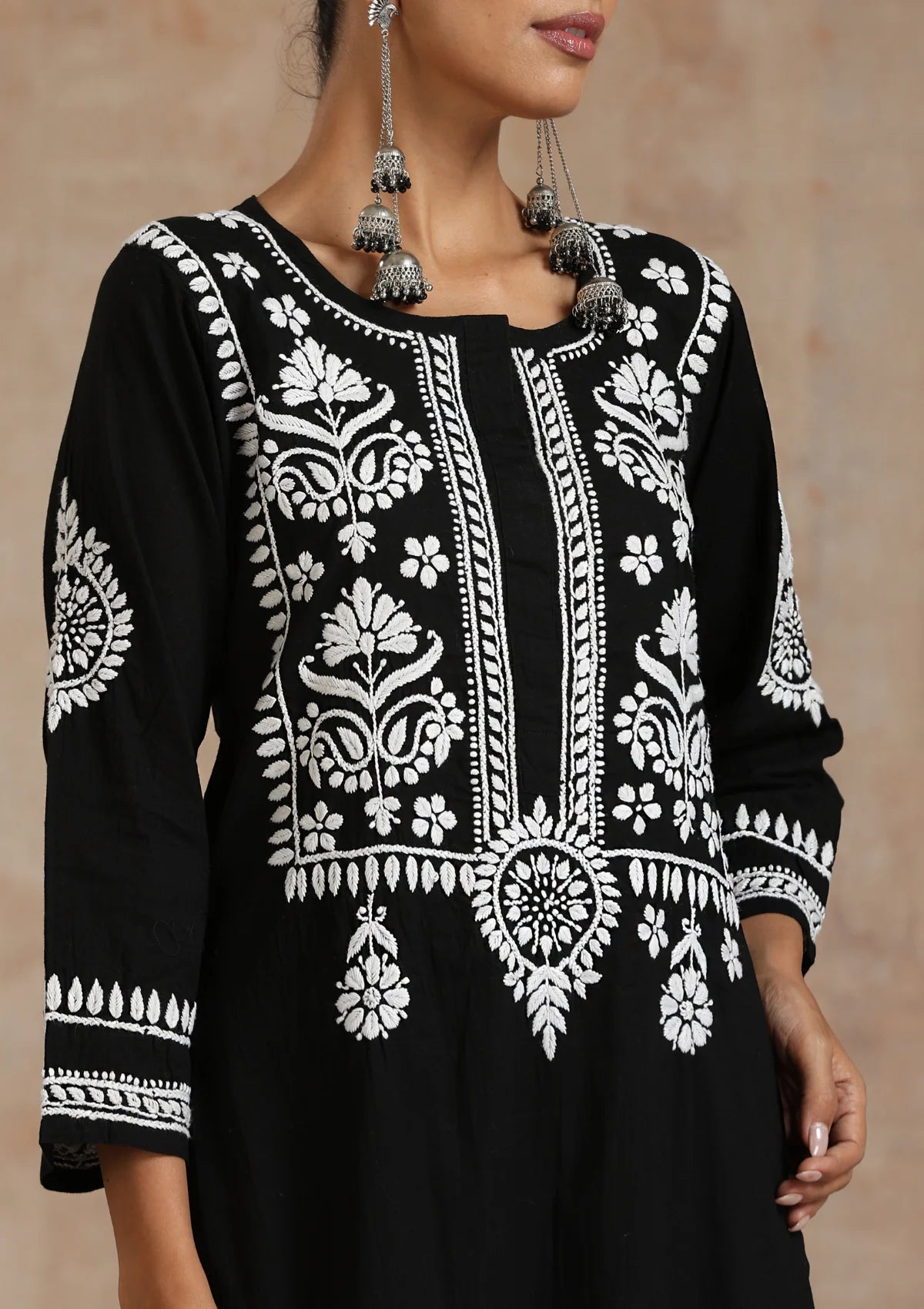 Cotton Kurti Black Palazzo Set