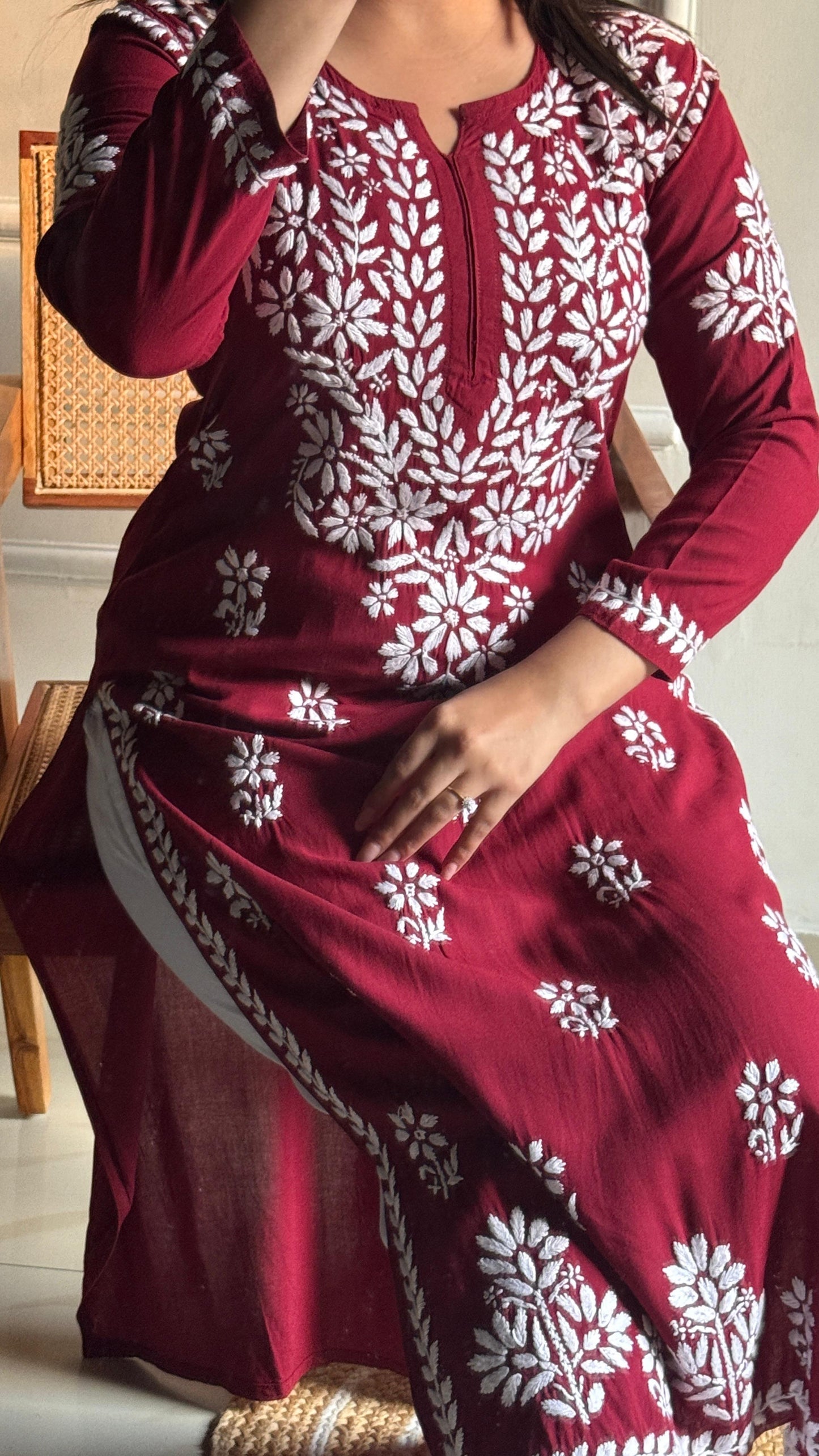 Premium Rayon Chikankari Kurti set