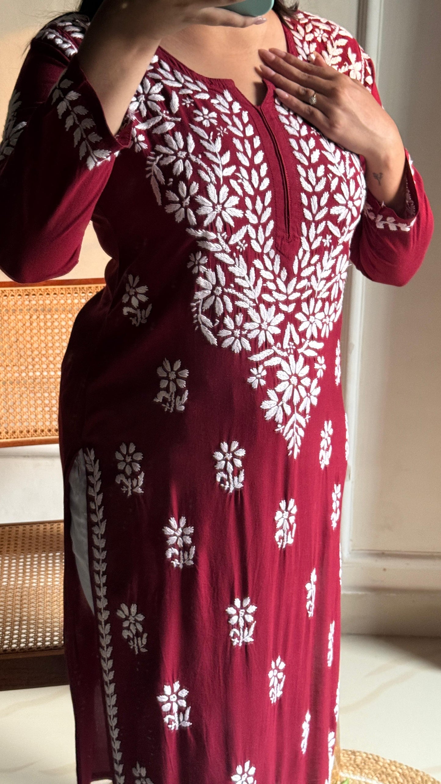 Premium Rayon Chikankari Kurti set