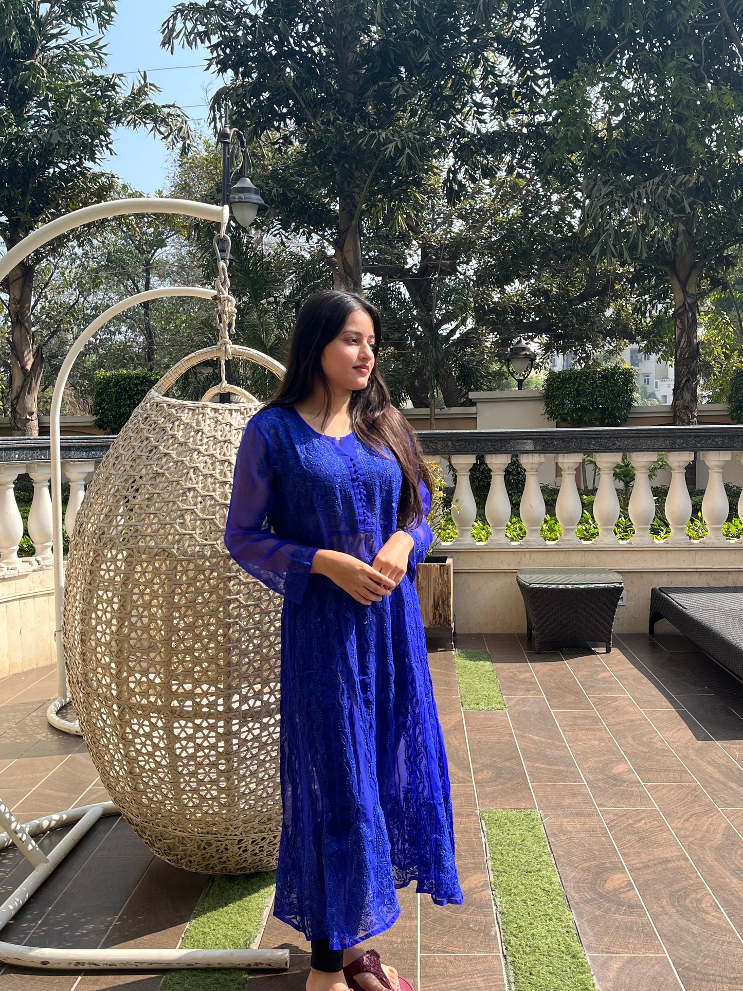 Chikankari Georgette Anarkali