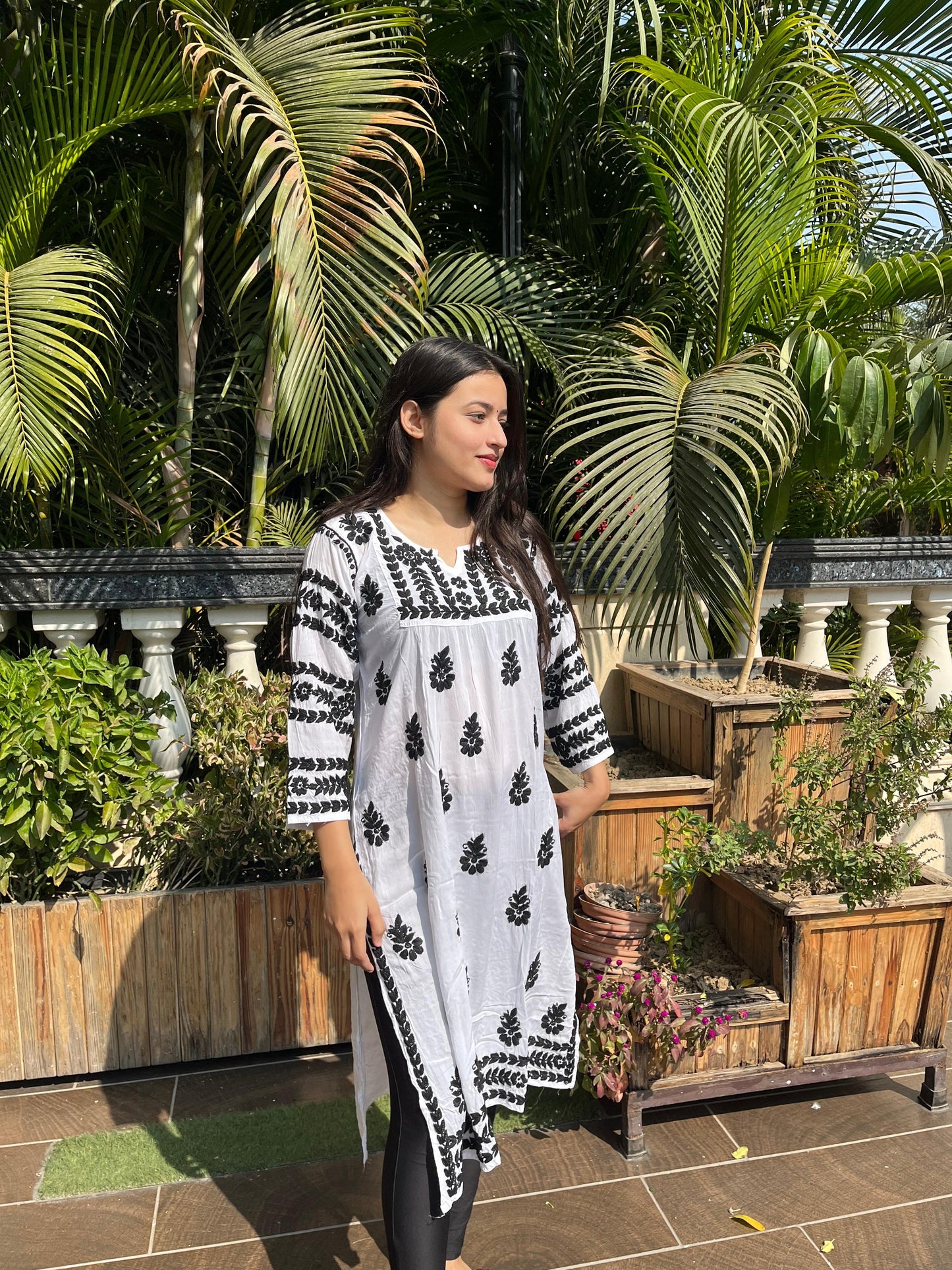 Modal Kurti with Chikankari Embroidery