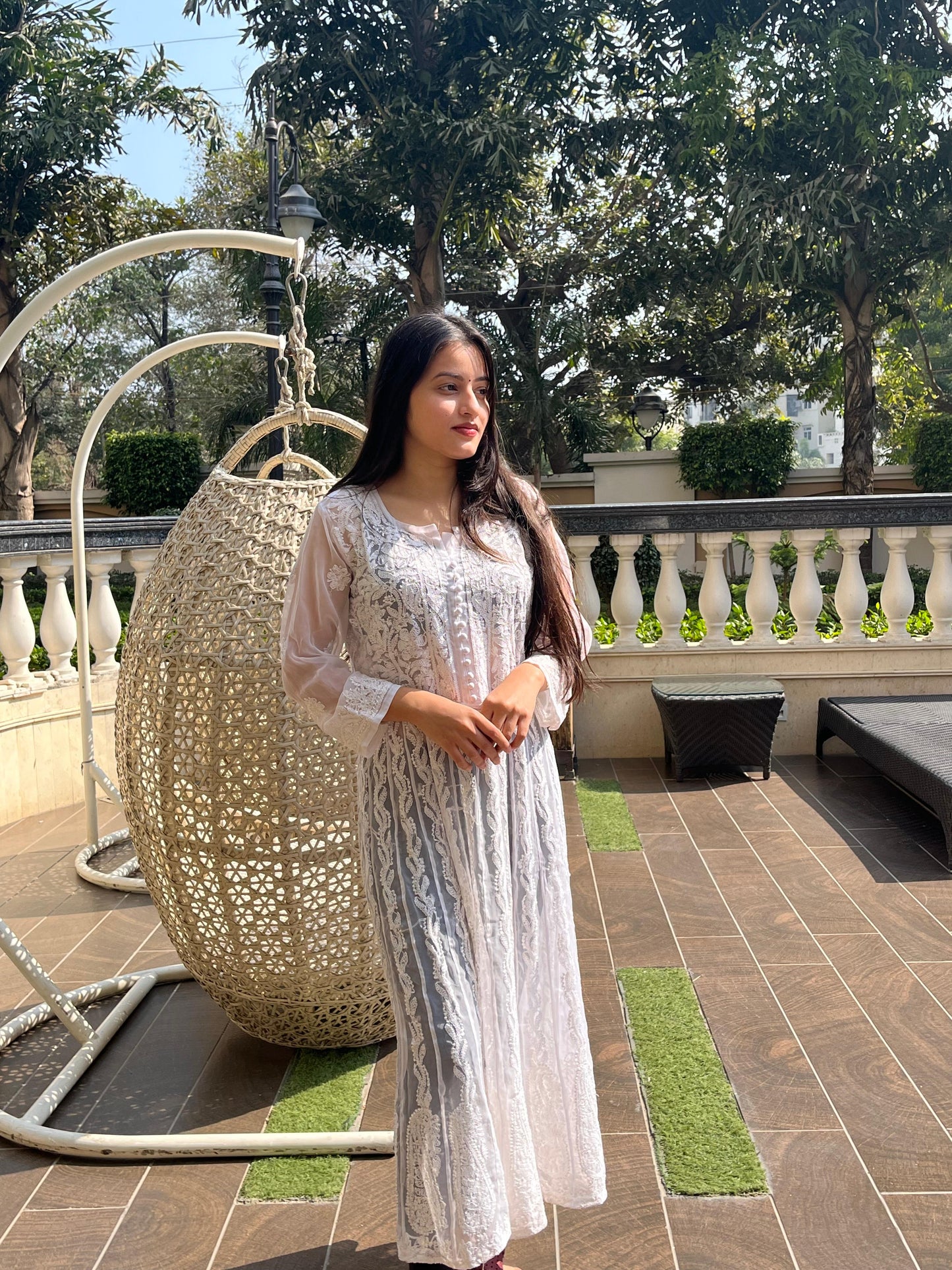 Chikankari Georgette Anarkali