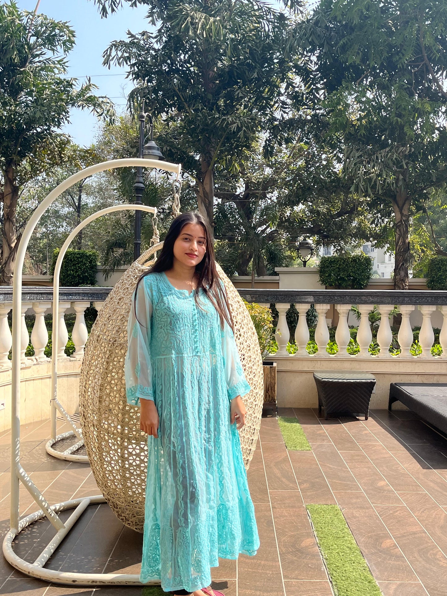 Chikankari Georgette Anarkali