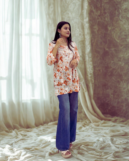 Elegant Handcrafted Chikankari Short Kurti