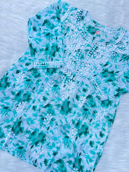 Elegant Handcrafted Chikankari Short Kurti
