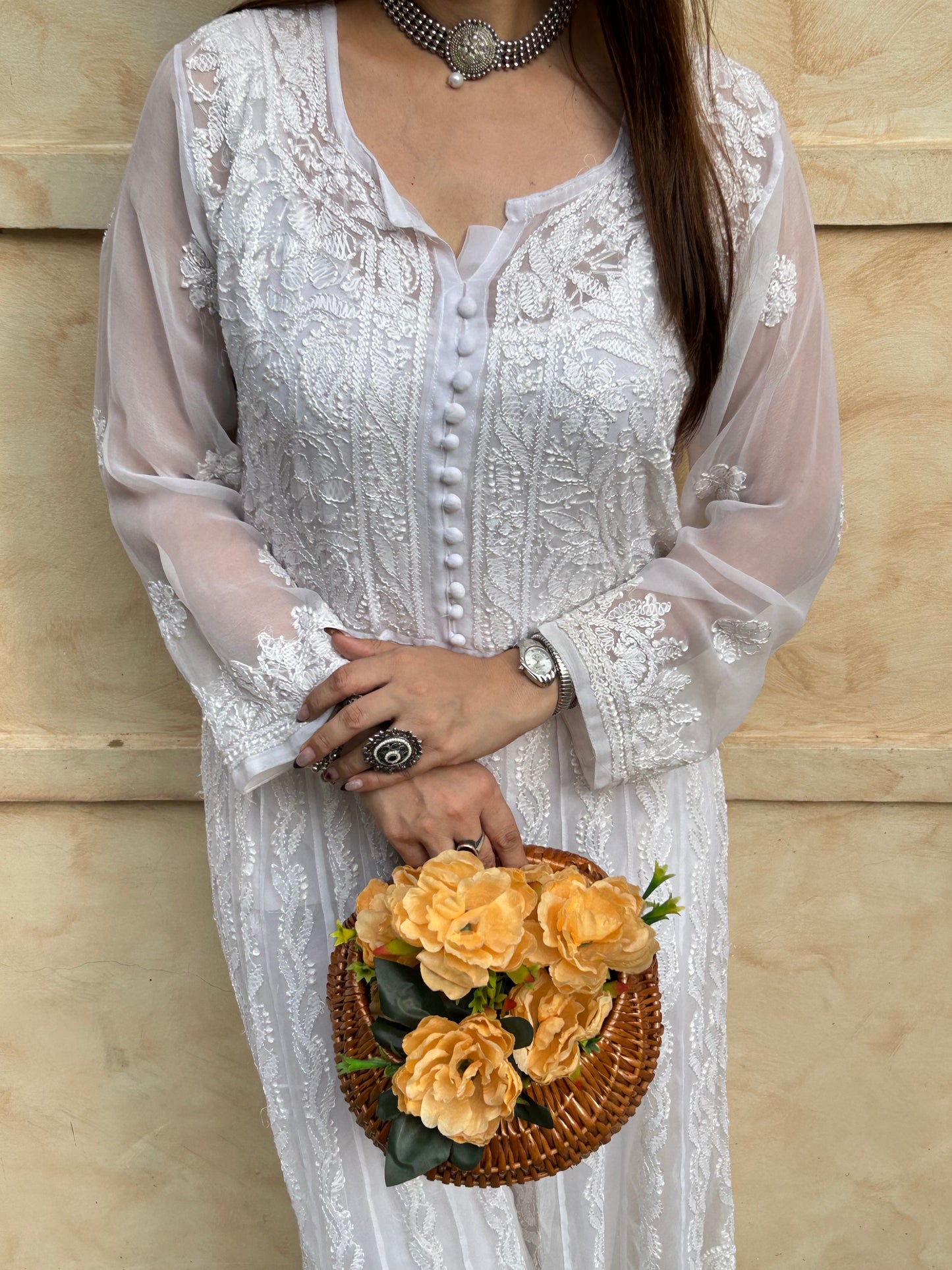 Chikankari Georgette Anarkali