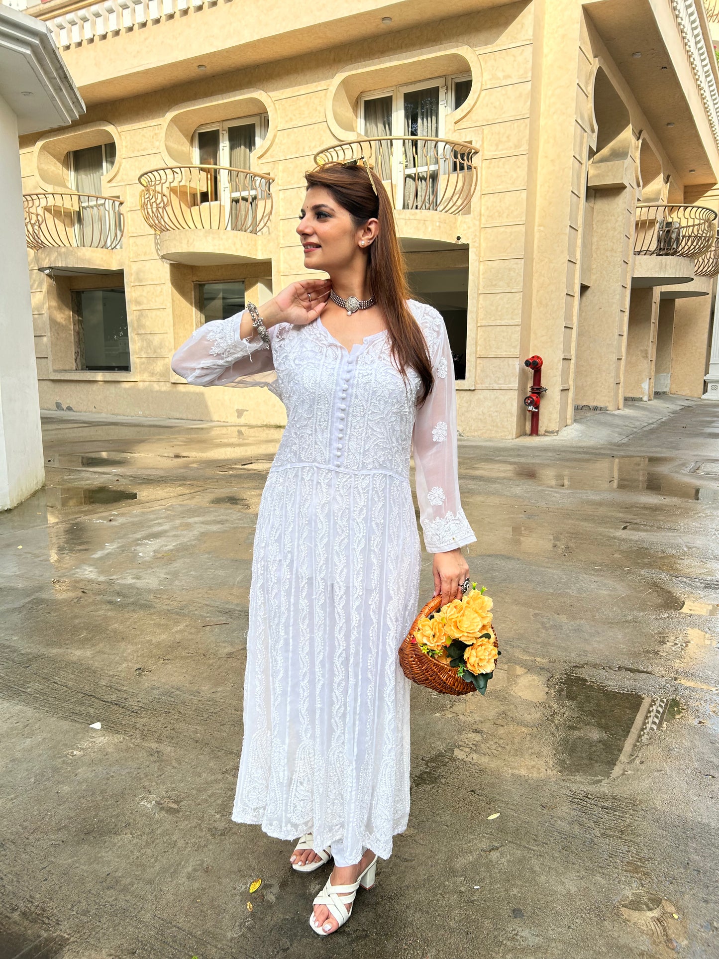 Chikankari Georgette Anarkali