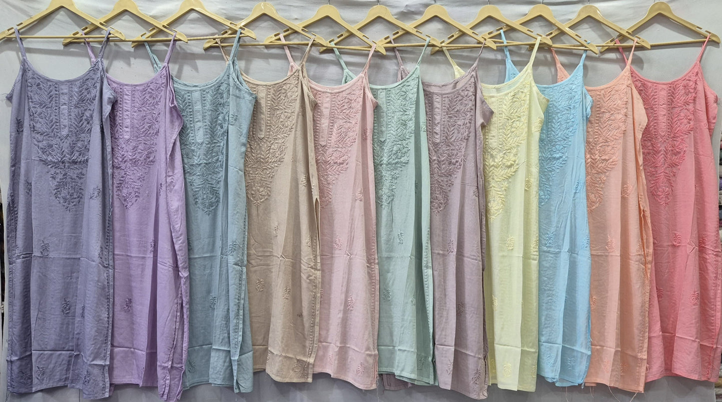 Noodle Strip Chikankari Kurti