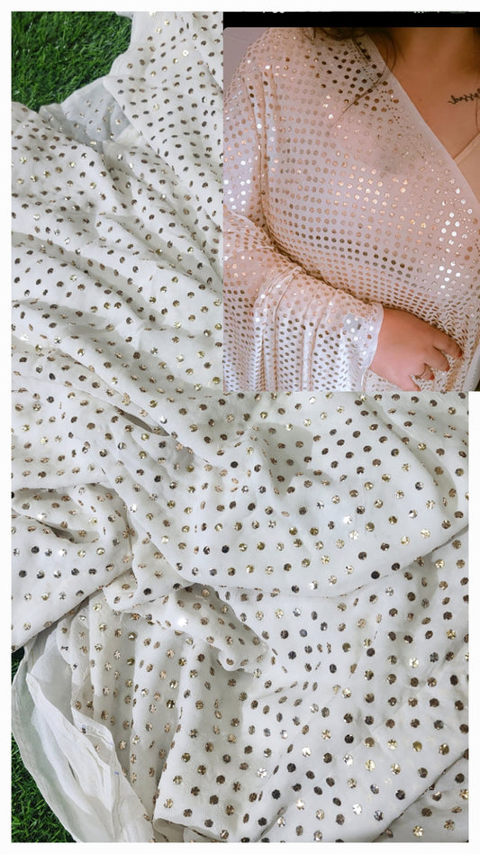 Viscose Kamdani Saree with Chikankari Design