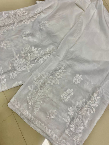 Modal Palazzo with Chikankari Embroidery