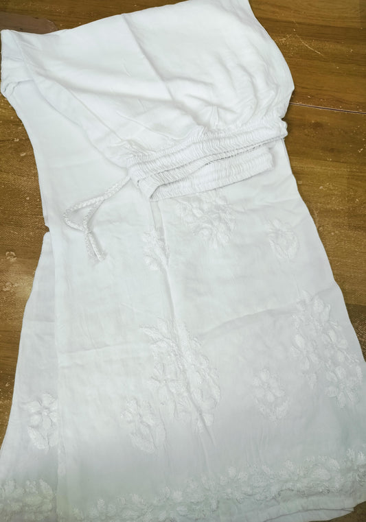 Rayon Palazzo with Chikankari Embroidery