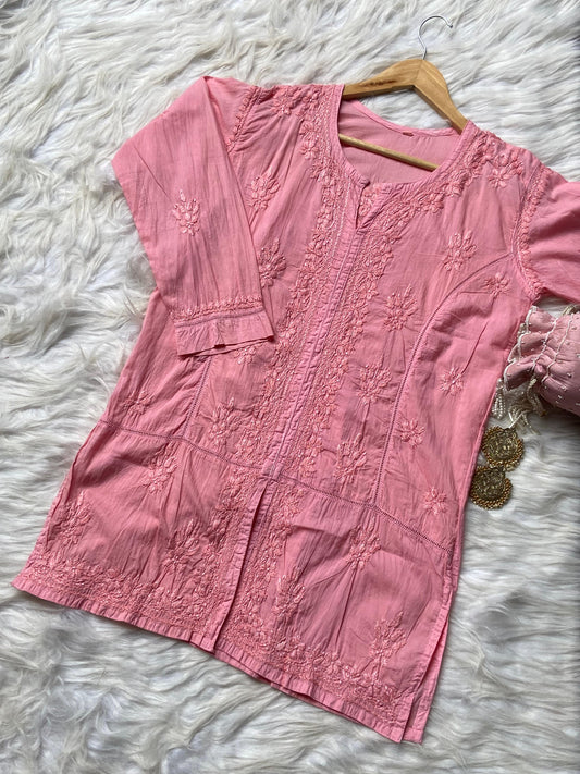 Premium Dyed Mul Cotton Front-Open Short Top
