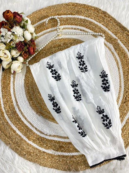 Modal Chikankari Kurti and Afghani pant Set