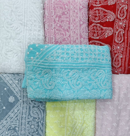 Georgette Chikankari Saree