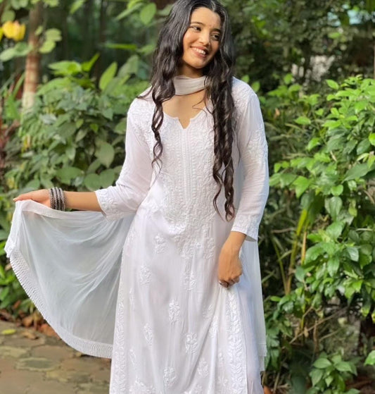 Heavy Daman Chikankari Modal set