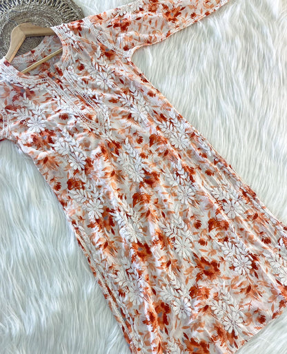 Heavy Embroidery Mul Mul Soft Kurti Set