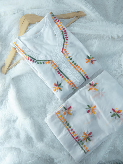 Chikankari Stunning Multi Color Kurti Set