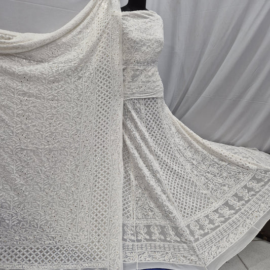 Heavy Jaal Chikankari Lehenga