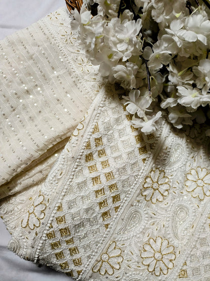 Pure Georgette Chikankari Anarkali