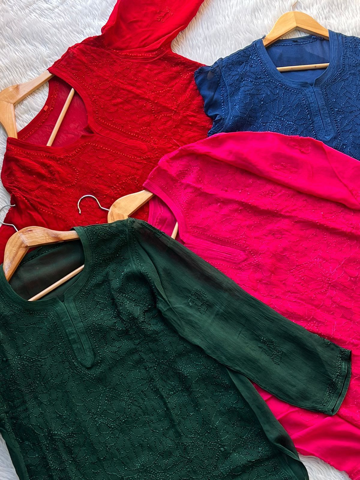 Viscouse Resham Short Jaal Kurti