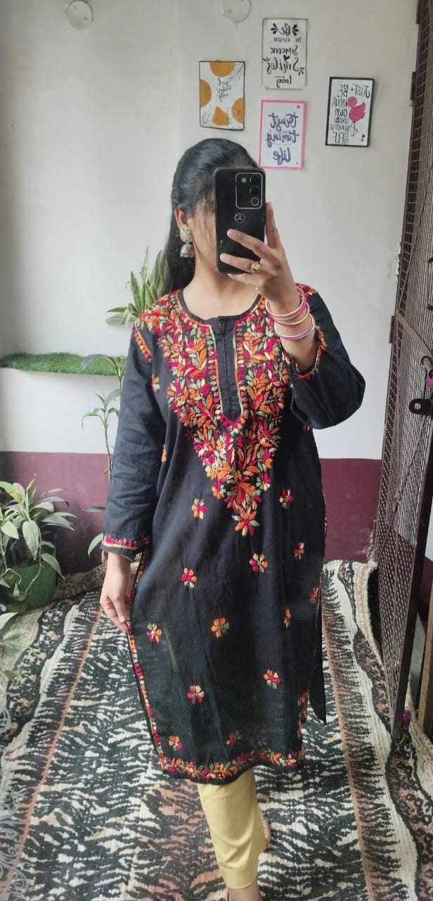 Handcrafted Chikankari Cotton Kurti