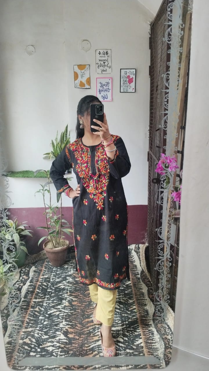 Handcrafted Chikankari Cotton Kurti