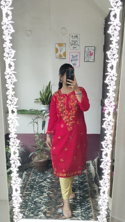 Handcrafted Chikankari Cotton Kurti