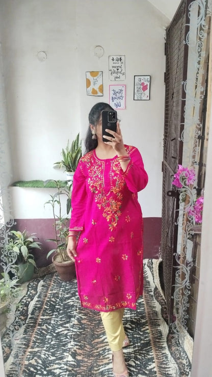 Handcrafted Chikankari Cotton Kurti