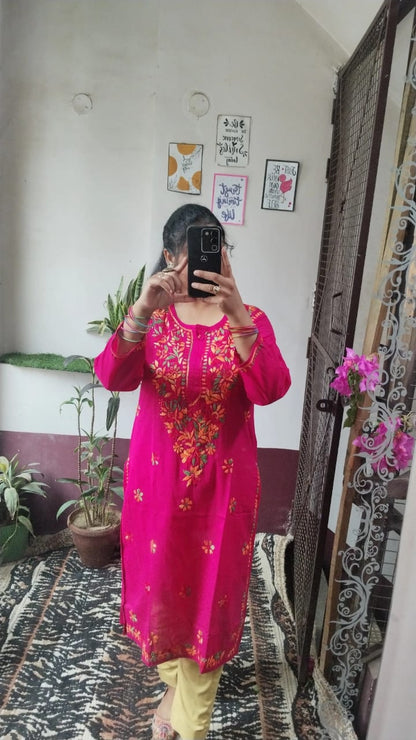 Handcrafted Chikankari Cotton Kurti