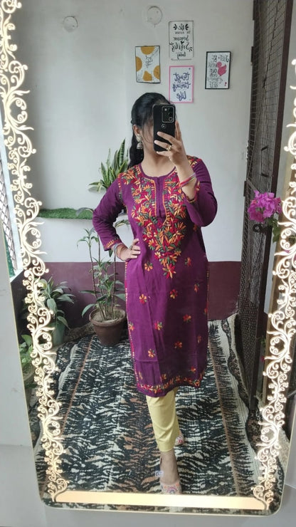 Handcrafted Chikankari Cotton Kurti