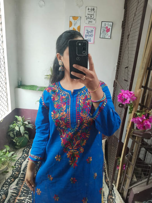 Handcrafted Chikankari Cotton Kurti