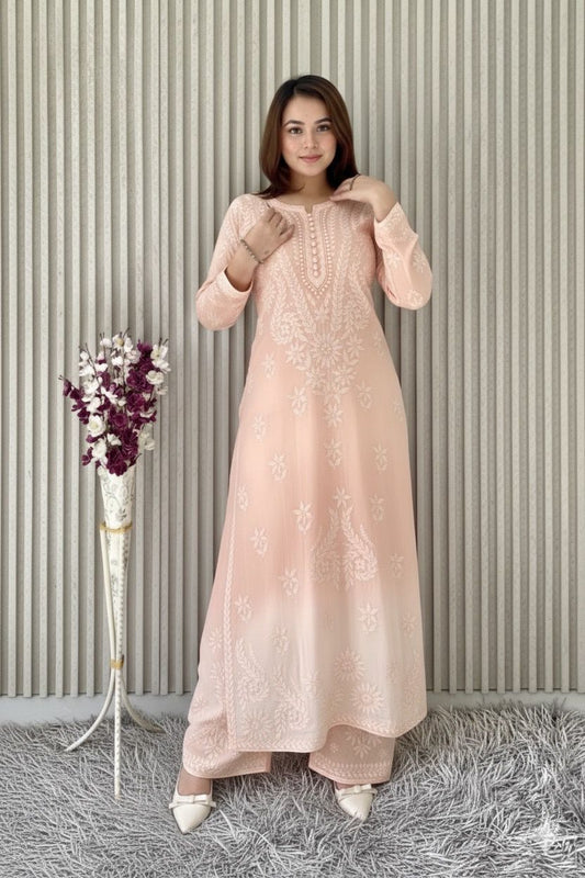Viscose Kurti Dupatta Palazzo Set