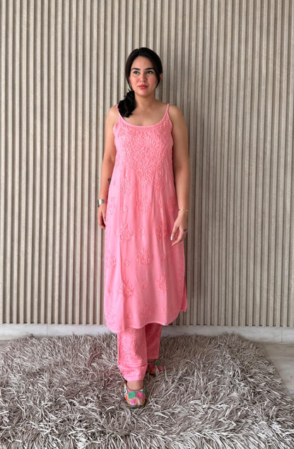 Noodle Strip Kurti Plazo set.