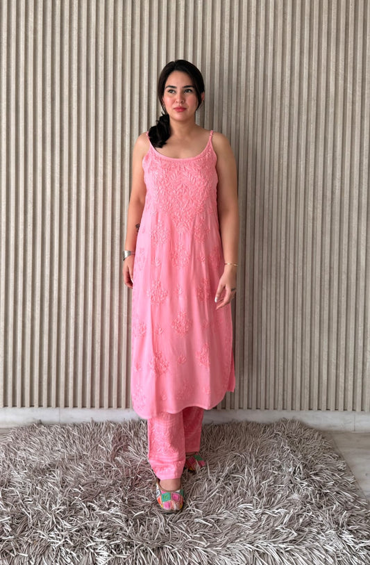 Noodle Strip Kurti Plazo set.