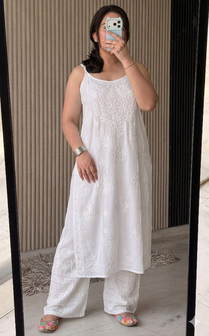Noodle Strip Kurti Plazo set.