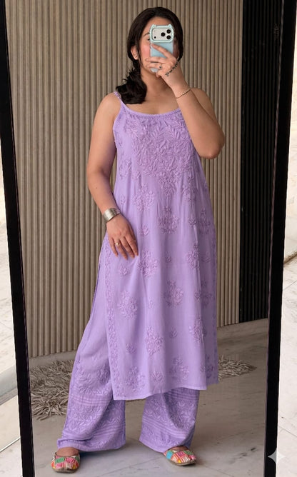 Noodle Strip Kurti Plazo set.