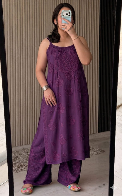 Noodle Strip Kurti Plazo set.