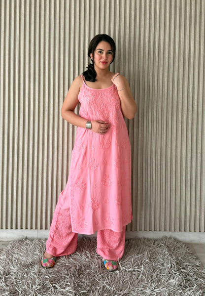 Noodle Strip Kurti Plazo set.