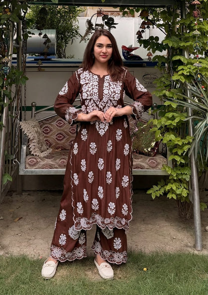 Muslin Kurti Plazo set