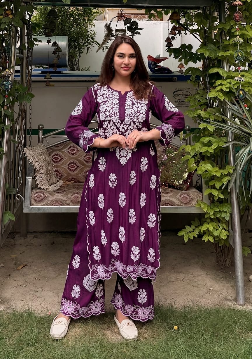 Muslin Kurti Plazo set