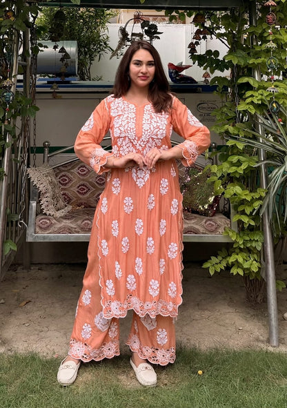 Muslin Kurti Plazo set