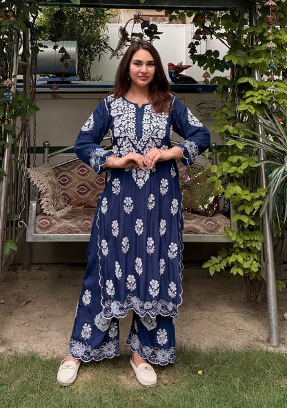 Muslin Kurti Plazo set