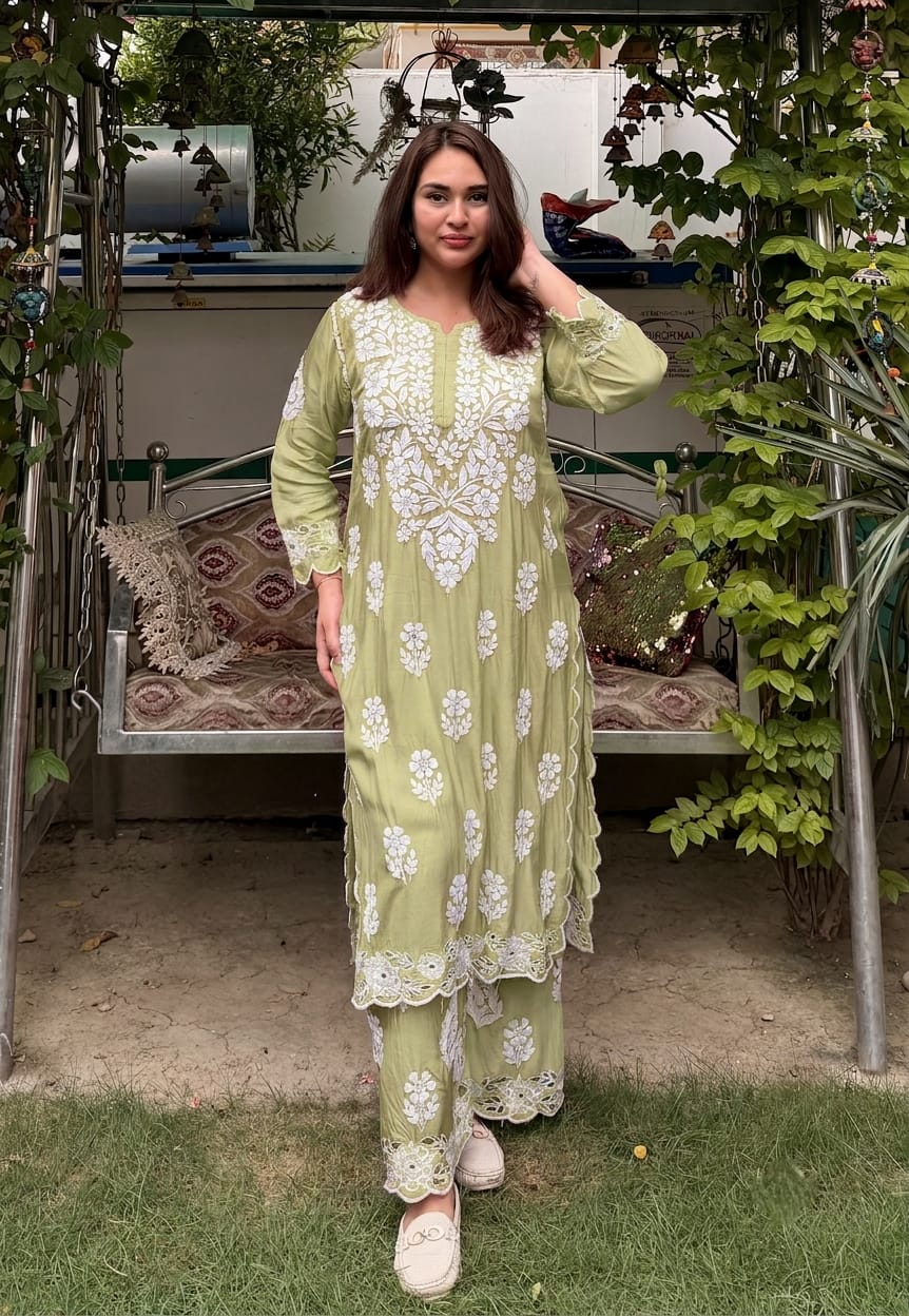 Muslin Kurti Plazo set