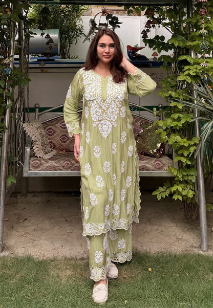 Muslin Kurti Plazo set