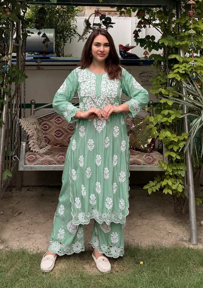 Muslin Kurti Plazo set