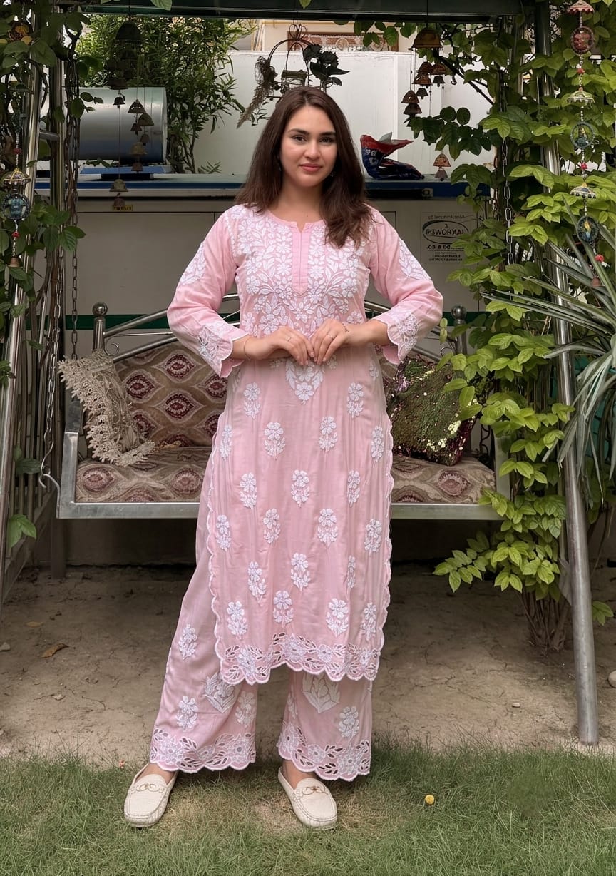 Muslin Kurti Plazo set