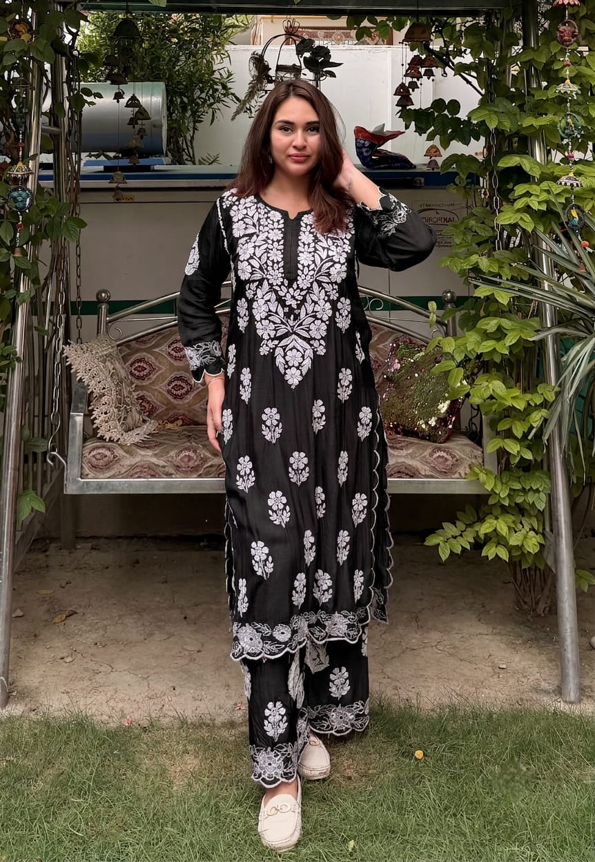 Muslin Kurti Plazo set